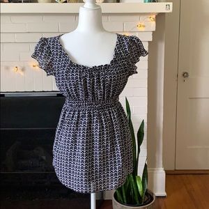 Black and White Chevron Blouse Cato Small